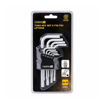 Gambar Krisbow Pro Kunci L Torx T10-T50 Set 9 pcs LPTWS6 - Silver