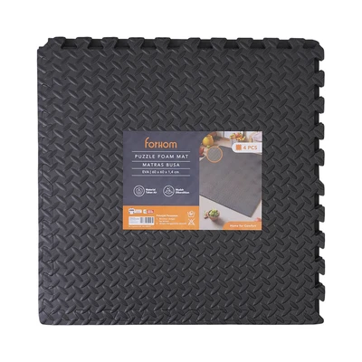 Gambar Forhom Karpet Puzzle EVA Foam 60x60 cm Set 4 Pcs - Hitam