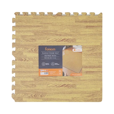 Gambar Forhom Karpet Puzzle EVA Foam 60x60 cm Set 4 Pcs - Cokelat Oak