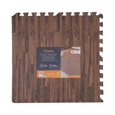 Gambar Forhom Karpet Puzzle EVA Foam 60x60 cm Set 4 Pcs - Cokelat Spruce