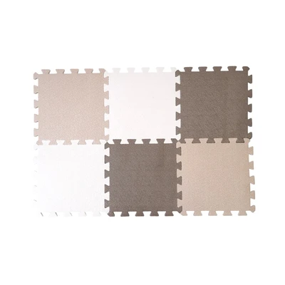 Gambar Forhom Karpet Puzzle EVA Foam 32x32 cm Set 8 Pcs - Cokelat/Putih