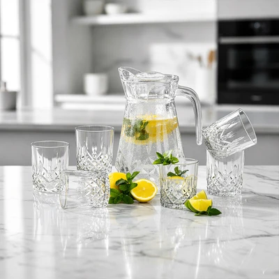 Gambar Culinart Ariel Teko & Gelas Kaca Set 7 Pcs Transparan