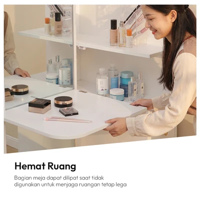 Gambar Informa Darla Meja Rias Standing Dengan Rak Penyimpanan - Putih