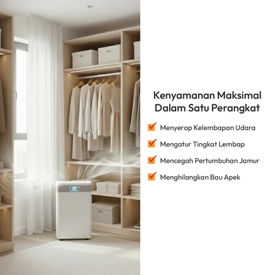 Gambar Krisbow Sync Smart Dehumidifier 10 Liter 195 Watt - Putih