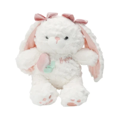 Gambar Hugs To You Boneka Plush Rabbit Flower - Putih/pink