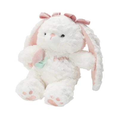 Gambar Hugs To You Boneka Plush Rabbit Flower - Putih/pink