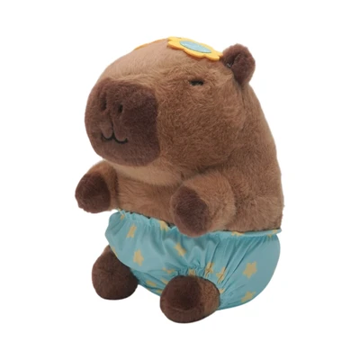 Gambar Hugs To You Boneka Plush Swimming Capybara - Cokelat