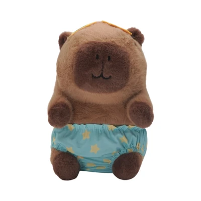 Gambar Hugs To You Boneka Plush Swimming Capybara - Cokelat