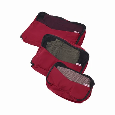 Gambar Travel Sentry Tas Organizer Cube Set 3 Pcs - Merah