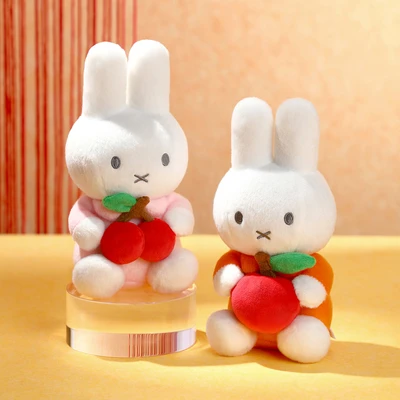 Gambar Hugs To You Vipo Boneka Plush Miffy Dengan Chery 18 Cm - Putih/merah
