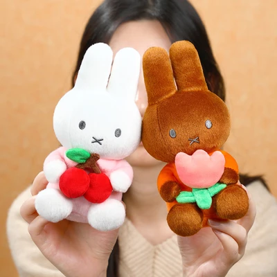 Gambar Hugs To You Vipo Boneka Plush Melanie Dengan Tulip 18 Cm - Cokelat/pink