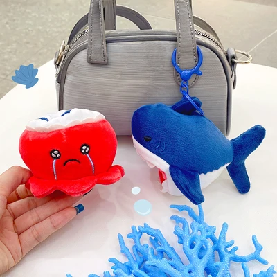 Gambar Kiddy Fun Gantungan Kunci Boneka Ocean Adventure Dolflip Shark - Biru/merah