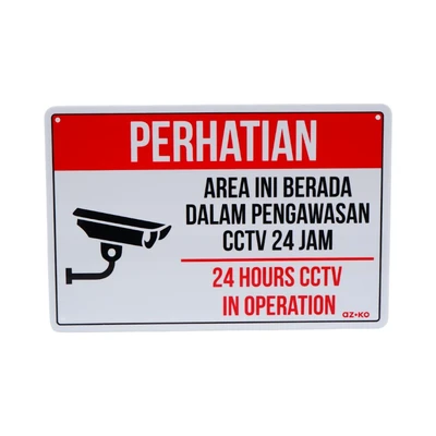 Gambar Azko Stiker Anodized Akrilik Dilengkapi CCTV 20x30 cm - Putih