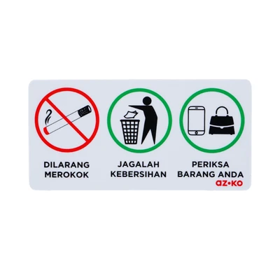 Gambar Azko Stiker Anodized Akrilik 3 Sign Public 10x20 cm - Putih