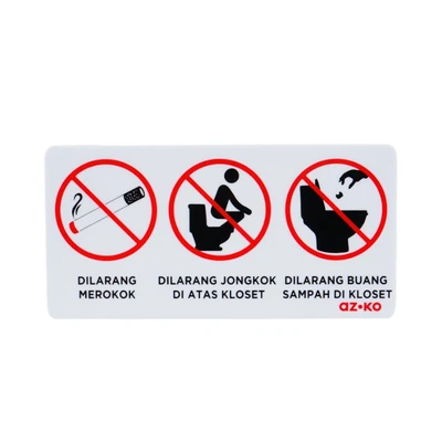 Gambar Azko Stiker Anodized Akrilik 3 Sign Toilet 10x20 cm - Putih