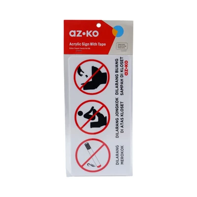 Gambar Azko Stiker Anodized Akrilik 3 Sign Toilet 10x20 cm - Putih