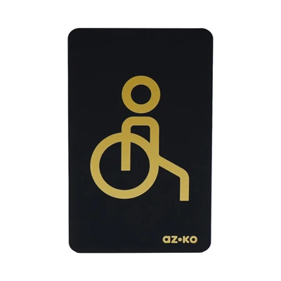 Gambar Azko Stiker Anodized Akrilik Toilet Difabel 10x16 cm - Hitam