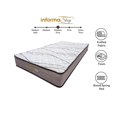 Gambar Informa Sleep 160x200x20 cm Mora Kasur Busa Bonell Springbed In Box - Putih/Cokelat