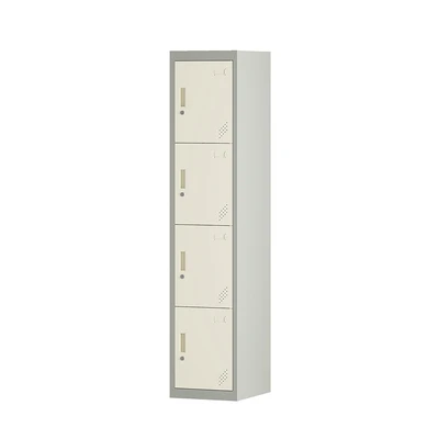 Gambar Odi Becca Loker Single Column 4 Pintu - Krem/Abu-Abu