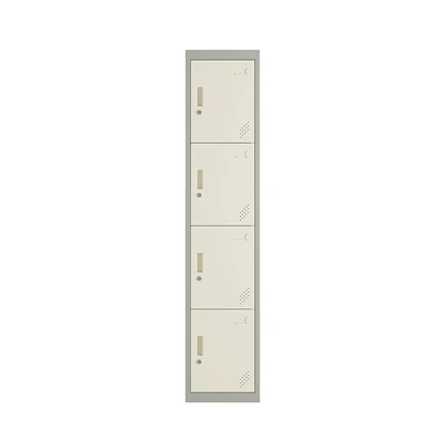 Gambar Odi Becca Loker Single Column 4 Pintu - Krem/Abu-Abu
