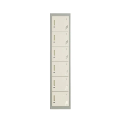 Gambar Odi Becca Loker Single Column 6 Pintu - Krem/Abu-Abu