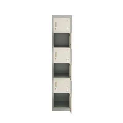 Gambar Odi Becca Loker Single Column 6 Pintu - Krem/Abu-Abu