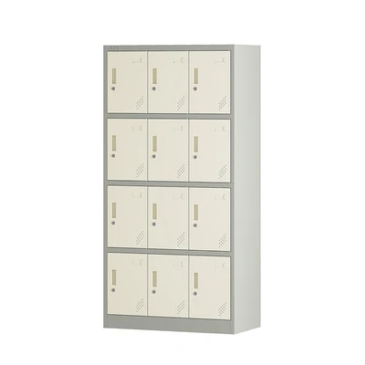 Gambar Odi Becca Loker Single Column 12 Pintu - Krem/Abu-Abu