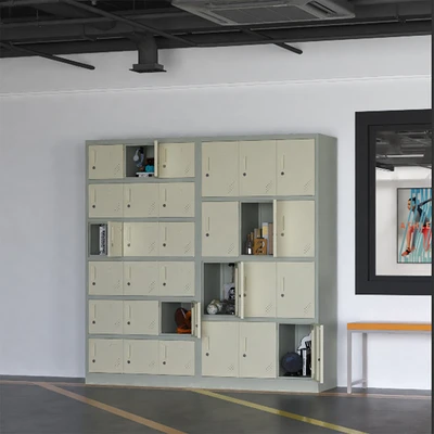 Gambar Odi Becca Loker Single Column 12 Pintu - Krem/Abu-Abu