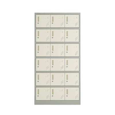Gambar Odi Becca Loker Single Column 18 Pintu - Krem/Abu-Abu