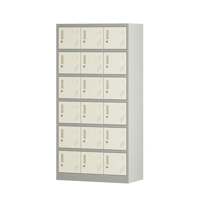 Gambar Odi Becca Loker Single Column 18 Pintu - Krem/Abu-Abu
