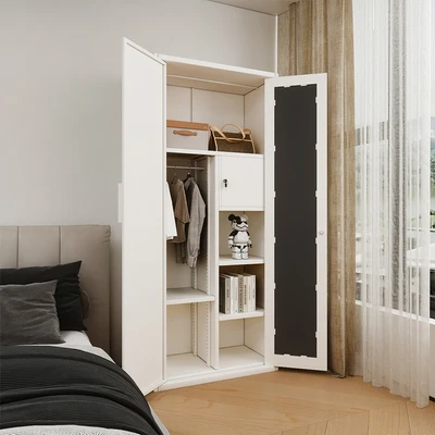 Gambar Stora Home Slimline Lemari Pakaian 2 Pintu Tarik - Putih