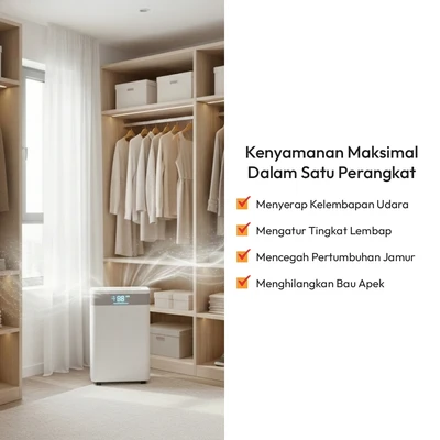 Gambar Krisbow Sync Smart Dehumidifier 20 Liter/hari 330 Watt - Putih