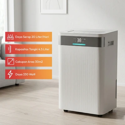 Gambar Krisbow Sync Smart Dehumidifier 20 Liter/hari 330 Watt - Putih