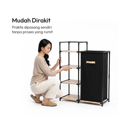 Gambar Informa Ichi Rak Laundry 66.5x23x80.5 cm - Hitam