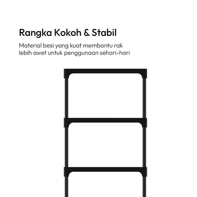 Gambar Informa Ichi Rak Sepatu 4 Tingkat 60x30x71 cm - Hitam