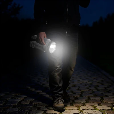 Gambar Powerlite Senter Rechargeable Spotlight Dengan Lantern 7 Watt - Abu-Abu
