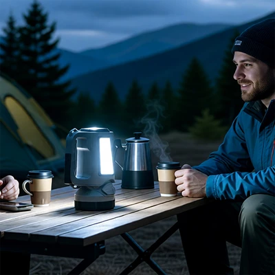 Gambar Powerlite Senter Rechargeable Spotlight Dengan Lantern 10 Watt - Abu-Abu