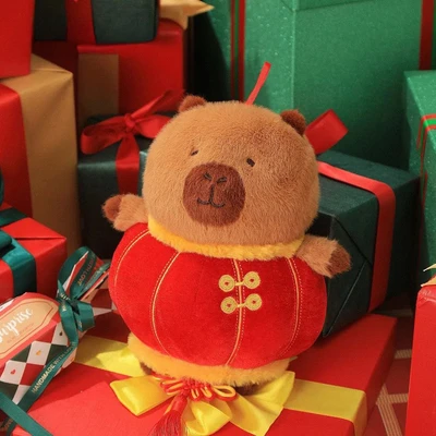Gambar Tuntunzai Good Luck Boneka Plush Small Lantern - Cokelat/Merah