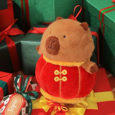 Gambar Tuntunzai Good Luck Boneka Plush Small Lantern - Cokelat/Merah