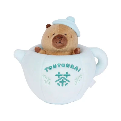 Gambar Tuntunzai Good Luck Boneka Plush Teapot - Cokelat/Biru Muda