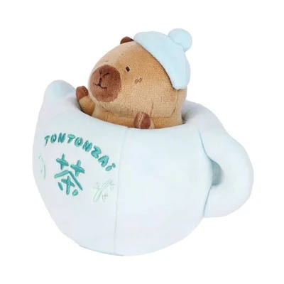 Gambar Tuntunzai Good Luck Boneka Plush Teapot - Cokelat/Biru Muda