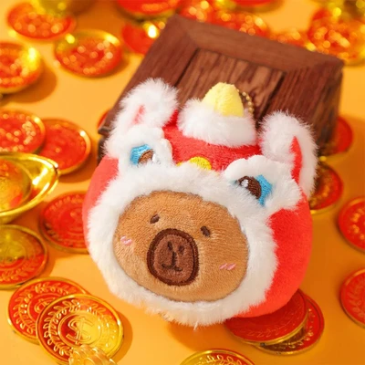 Gambar Tuntunzai Good Luck Gantungan Kunci Boneka Plush Lion Head - Mix