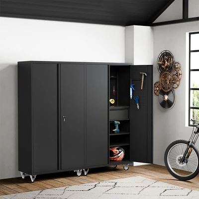 Gambar Krisbow Lemari Perkakas Dengan Roda 100x50x180 cm - Hitam