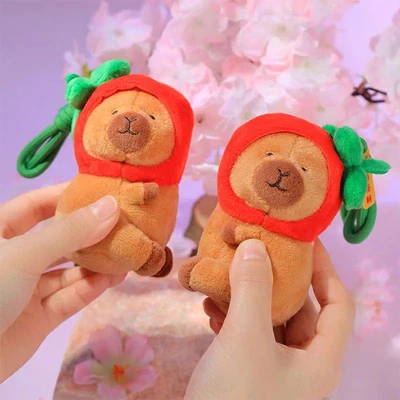 Gambar Tuntunzai Gantungan Kunci Boneka Plush Capybara Love Sticker - Mix