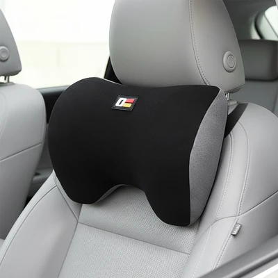 Gambar Otto Klasse Bantal Leher Kursi Mobil Suede Set 2 Pcs - Hitam