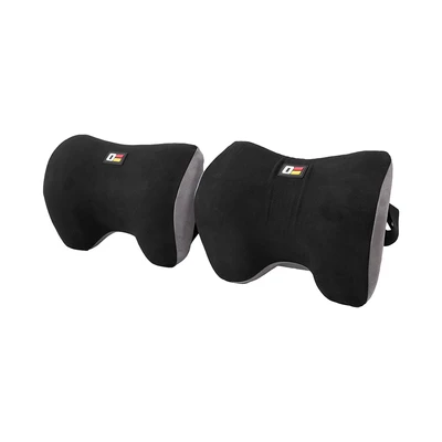 Gambar Otto Klasse Bantal Leher Kursi Mobil Suede Set 2 Pcs - Hitam