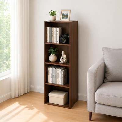 Gambar Stora Rak Buku 4 Tingkat - Cokelat Walnut