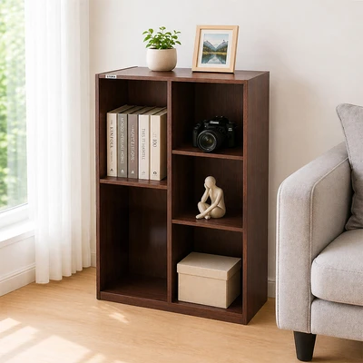 Gambar Stora Rak Buku 5 Tingkat - Cokelat Walnut