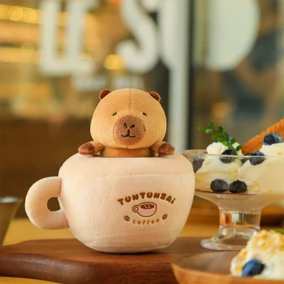 Gambar Tuntunzai Bakery Boneka Plush Cubs Coffee Cup - Cokelat/krem