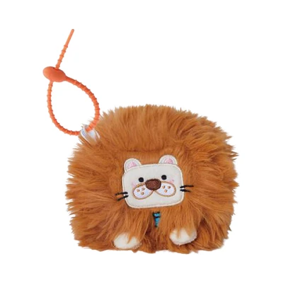 Gambar Squarepals Gantungan Kunci Plush Lion Ukuran S - Cokelat